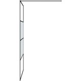 Pregrada za tuš crna 115 x 195 cm s napola mutnim staklom ESG | Eponuda.com
