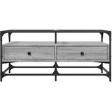  Stolić sa staklenom površinom boja hrasta 98,5x50x45 cm čelik | shoptok.hr