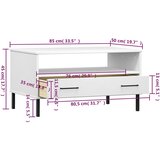  Stolić za kavu s metalnim nogama bijeli 85x50x45 cm drveni OSLO | shoptok.hr