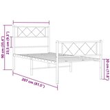  Metalni okvir kreveta uzglavlje i podnožje bijeli 100x200 cm | shoptok.hr