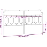  Metalno uzglavlje bijelo 183 cm | shoptok.hr