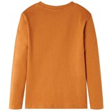 vidaXL Otroška majica z dolgimi rokavi temno oker 128 | Shoptok.si