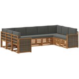 vidaXL Kotna sedežna garnitura z blazino 7 pcs Naravna in antracitna, (5000283322) | Shoptok.si