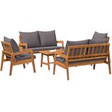 Bistro set s jastukom 5 pcs Smeđa Čvrsto drvo akacije | shoptok.hr
