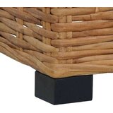 vidaXL Stolček za noge z blazino naravni ratan | Shoptok.si