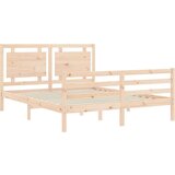 vidaXL Posteljni okvir z vzglavjem 160x200 cm trden les | Shoptok.si