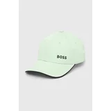 BOSS Green Bombažna bejzbolska kapa siva barva