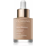 Clarins Skin Illusion Natural Hydrating Foundation posvetlitveni vlažilni tekoči puder SPF 15 odtenek 108,5 Cashew 30 ml