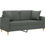 vidaXL Dvosjed s ukrasnim jastucima tamnosivi 140 cm od tkanine | shoptok.hr
