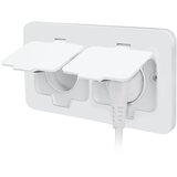 solight 5B323W - Spoljna ugradna podna dvostruka utičnica IP55, bela, pravougaona | Eponuda.com