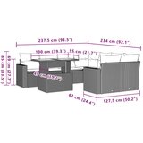 vidaXL Vrtna sedežna garnitura 9-delna z blazinami črn poli ratan | Shoptok.si