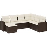 The Living Store Vrtna sedežna garnitura 7-delna z blazinami rjav poli ratan - Vrtna Sedežna Garniture, (21446333) | Shoptok.si
