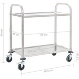  Kuhinjska kolica s 2 razine od nehrđajućeg čelika 96,5x55x90 cm | shoptok.hr