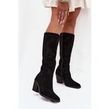 Zazoo Suede Thigh High Boots With Zipper Black Lissara | shoptok.hr
