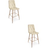 Libra stolica - svijetlo bež baršun / noge od hrasta x 2 | shoptok.hr