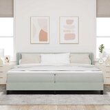  s opruga kutije Svijetlo siva 200 x 200 cm Baršun | shoptok.hr
