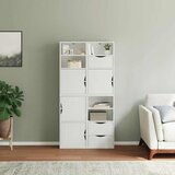  Bočni ormarići 4 kom ODDA bijeli 40x24x79 cm puno drvo bor Slike