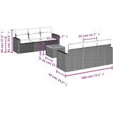  7-dijelni set vrtnih sofa od poliratana s jastucima bež | shoptok.hr