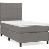 Maison Chic Box spring postelja - Vzmetna postelja z vzmetnico temno siva 90x190 cm blago SL12792, (21904551) Cene
