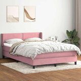 Box Spring krevet s madracem ružičasti 160x220 cm baršun | shoptok.hr