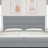  Naslon za glavu s gumbima svijetlo sivi 200 cm tkanina | shoptok.hr