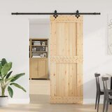 vidaXL Drsna vrata s kompletom vodil 85x210 cm trdna borovina | Shoptok.si