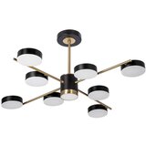  LED luster na šipci 8xLED/7W/230V + LED/6W 3000-6000K, prečnik 77 cm, zlatna/crna | Eponuda.com