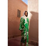 Trendyol Green Tropical Patterned Long Woven Kimono & Kaftan & Abaya cene