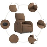  Električni naslanjač s funkcijo vstajanja rjavo blago | Shoptok.si