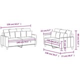  2-dijelni set sofa s jastucima svjetlosivi od tkanine | shoptok.hr