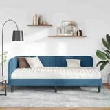  Kutni okvir kreveta s madracem Plava 90 x 190 cm Baršun | shoptok.hr