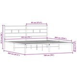 Metalni Kovinski posteljni okvir brez vzmetnice sonoma hrast 193x203 cm, (21608622) | Shoptok.si