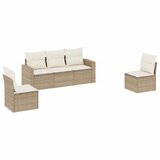  5-dijelni vrtni set sofa s jastucima bež od poliratana | shoptok.hr