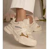 Gemre Beige women's sports sneakers with glitter Maleda | shoptok.hr
