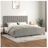  Za krevet s uzglavljem svjetlosivi 200x200 cm baršunasti | shoptok.hr