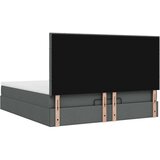 vidaXL Otomanski posteljni okvir z vzmetnico siv 160x200 cm blago | Shoptok.si