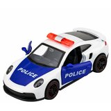  Sportski automobil Policijski automobil s motoriziranim metalnim navlakom za povlačenje bijeli 1:43 Slike