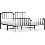  The Living Store Kovinski posteljni okvir z vzglavjem in vznožjem črn 183x213 cm - Posteljni Okvir, (21449023) | Shoptok.si