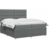 Boxspring krevet s madracem Tamnosiva 200 x 200 cm Tkanina | shoptok.hr