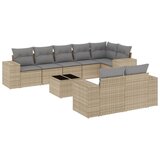 Maison Chic Seti vrtnega pohištva - Vrtna garnitura 9-delna z blazinami bež poli ratan, (21796061) | Shoptok.si