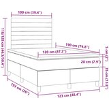  Krevet box spring s madracem crni 120 x 190 cm od tkanine | shoptok.hr