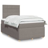  Krevet s oprugama i madracem smeđesivi 120 x 200 cm od tkanine | shoptok.hr