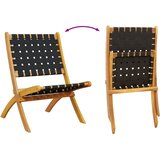  Sklopive stolice 2 kom. Crno puno drvo akacije i tkanina | shoptok.hr