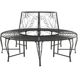  Klupa pod drvetom 8-Broj sjedala Ø 160 x 89 cm Čelik Crna | shoptok.hr