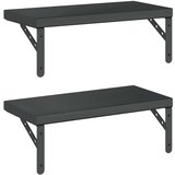 vidaXL Stenske police 2 kosa 50x23,5 cm črna nerjaveče jeklo | Shoptok.si
