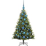 vidaXL Umjetna zložljiva božićna jelka 150 LED Zelena 120 cm PVC in PE | Shoptok.si