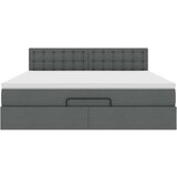 vidaXL Otomanski posteljni okvir z vzmetnico siv 180x200 cm blago | Shoptok.si