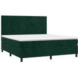 Krevet box spring s madracem LED tamnozeleni 180x200 cm baršun | Eponuda.ba