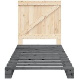  Okvir za krevet s uzglavljem sivi 90x200 cm masivna borovina | Eponuda.ba