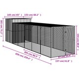  Kavez za kokoši s igralištem antracit 165x659x181 cm čelični | shoptok.hr